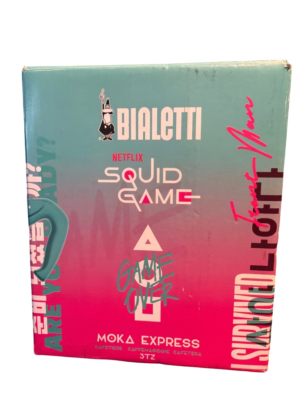 Bialetti Squid Game NWT Two-Tone Turquoise & Pink Moka Express Espresso Maker - Picture 10 of 11